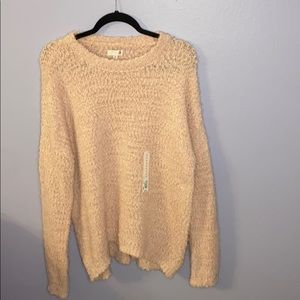 pink super fluffy sweater